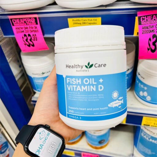 Viên uống dầu cá Healthy Care Fish Oil + Vitamin D 200 viên